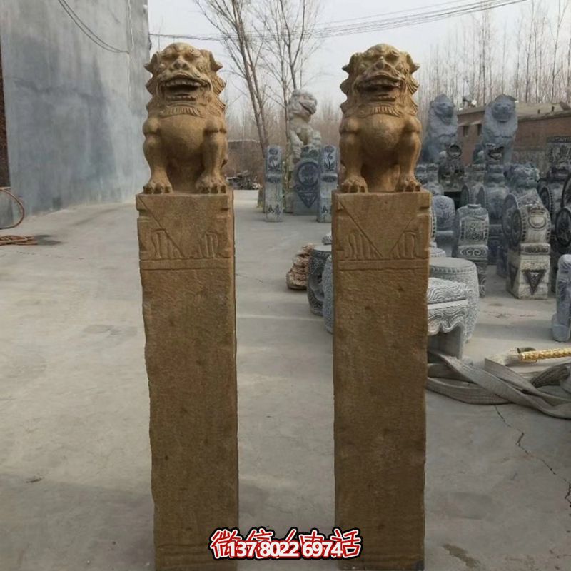 砂巖拴馬柱擺件,為你的寺廟門口增添優雅氣息 砂巖拴馬柱擺件,為你的寺廟門口增添優雅氣息