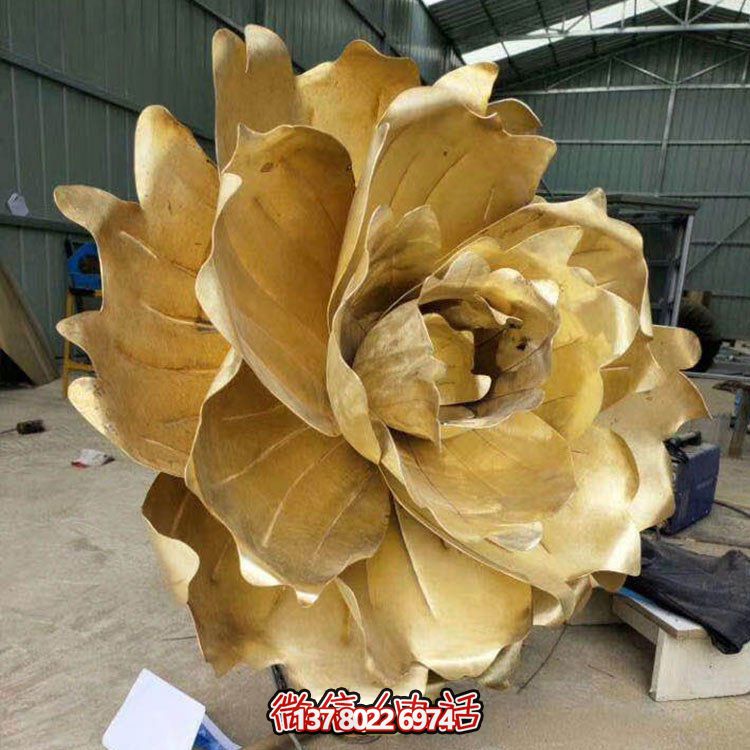 不銹鋼蓮花擺件，彩繪噴漆外觀