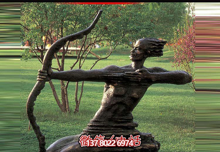 后羿射日雕塑，漆金鑄銅園林景區裝置