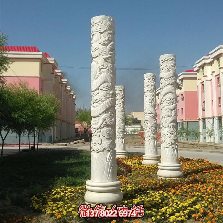 青銅龍柱漢白玉戶(hù)外擺件——讓你的景區(qū)景觀更加靚麗