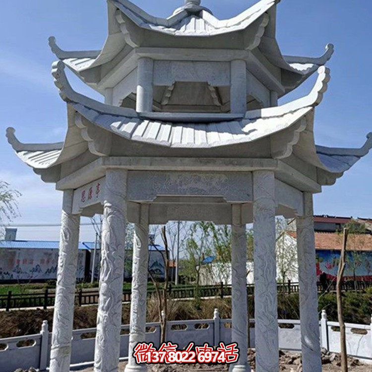 精美大理石石雕涼亭，打造完美的戶外園林景觀