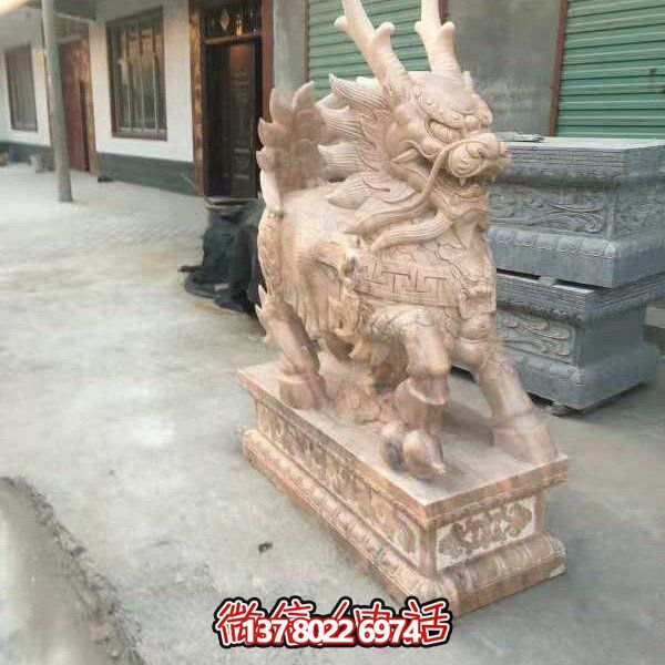 高端定制大理石石雕獅子雕塑，裝點大型庭院、別墅、門口，招財又安全