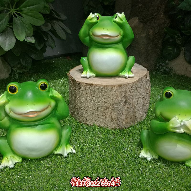 海邊玻璃鋼青蛙雕塑，個性十足