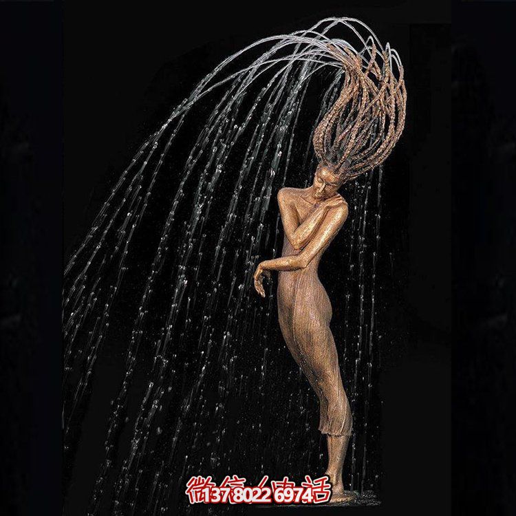 鑄銅人物噴泉裝飾，創意雕塑，酒店裝飾的新寵