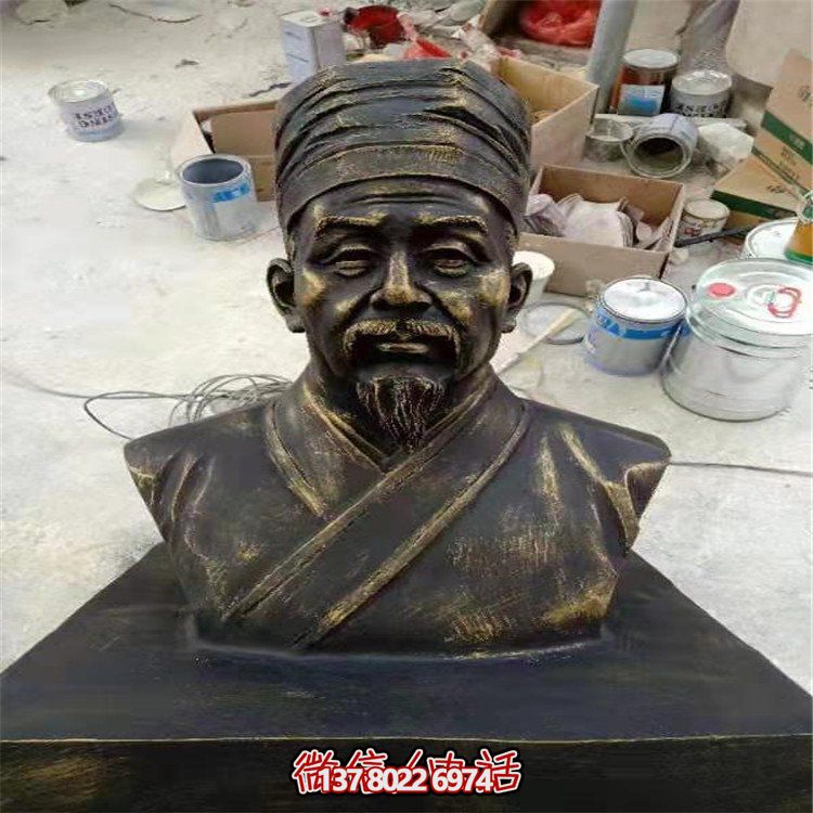 仿銅人物雕塑，玻璃鋼擺放玻璃裝飾城市學校園林