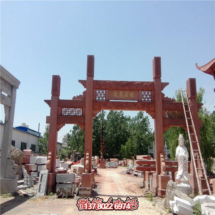 仿古雕塑擺件，青石大理石裝飾門樓牌樓牌坊村口