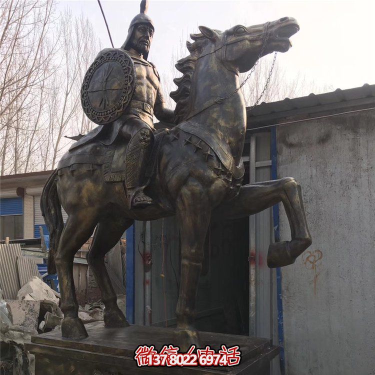 玻璃鋼仿銅將軍騎馬人物雕塑城市廣場(chǎng)景觀雕塑
