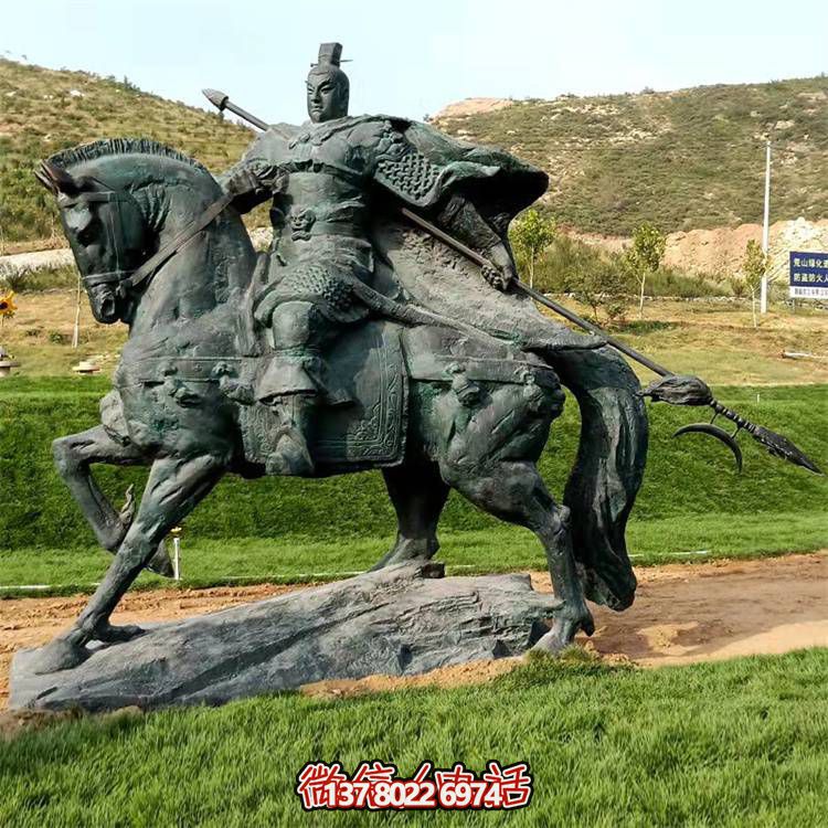 大型鑄銅大將騎馬雕塑古代歷史人物紀念館廣場景區(qū)擺件
