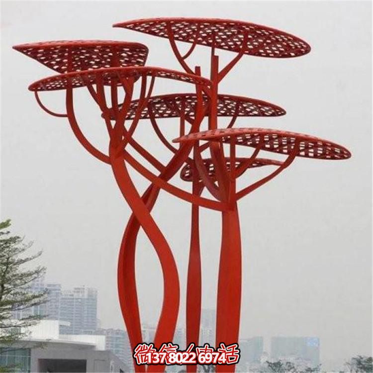 不銹鋼樹，抽象樹形雕塑