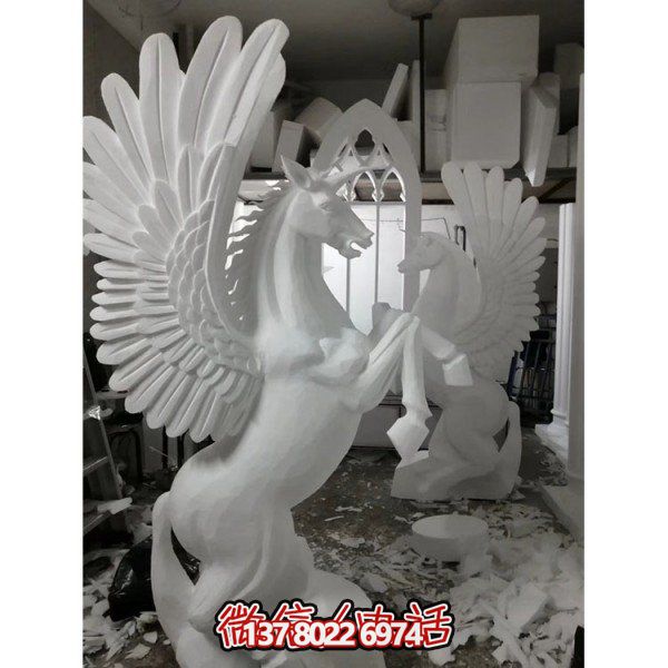 泡沫雕刻歐式飛馬小區廣場景觀雕塑