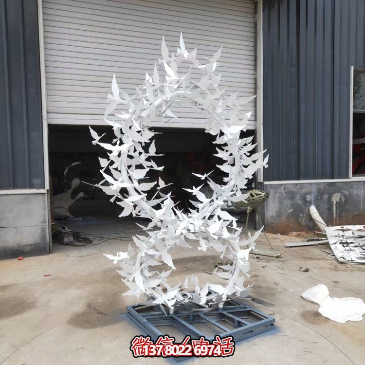 公園廣場創(chuàng)意不銹鋼抽象和平鴿