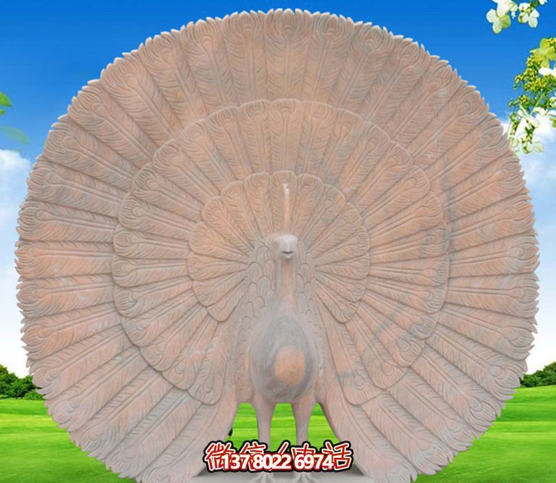 公園街道擺放的花崗石石雕創(chuàng)意孔雀雕塑 公園街道擺放的花崗石石雕創(chuàng)意孔雀雕塑