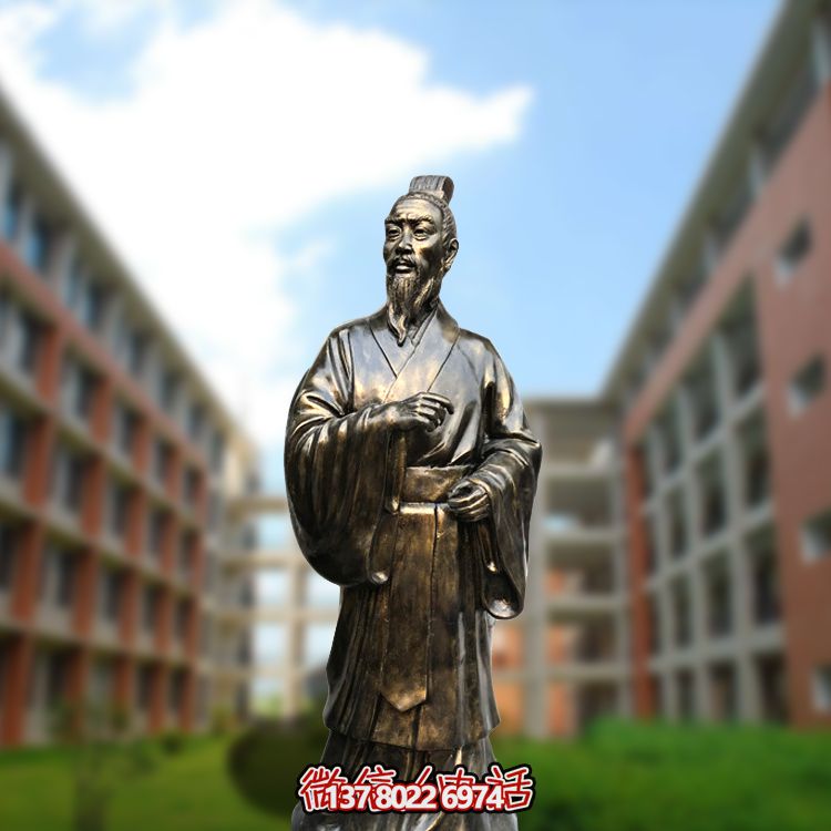 醫(yī)學(xué)院廣場擺放教育家孟子玻璃鋼仿銅雕像 醫(yī)學(xué)院廣場擺放教育家孟子玻璃鋼仿銅雕像