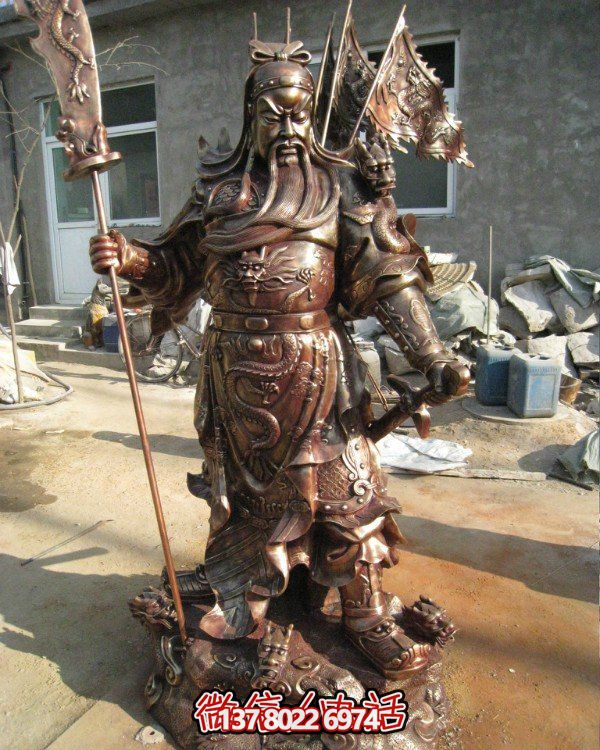 銅雕戶外園林景觀武財(cái)神雕塑