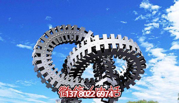 城市廣場創意環環相扣不銹鋼齒輪雕塑 城市廣場創意環環相扣不銹鋼齒輪雕塑