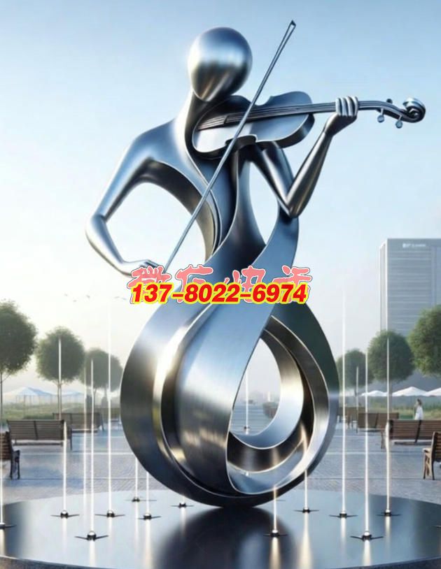 弦韻流轉(zhuǎn)?都市律動——抽象鏡面不銹鋼雕塑